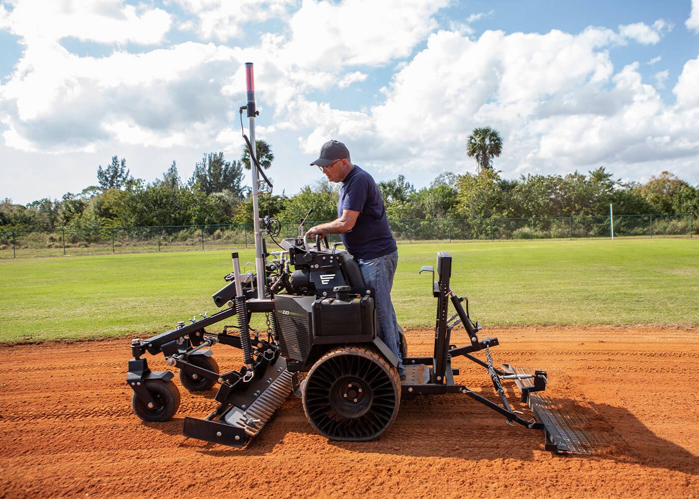 Regular maintenance with Force laser grader and rigid mat 